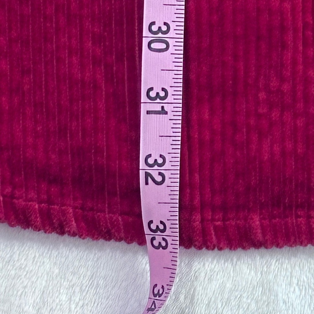 Roaman's Vibrant Red Corduroy Button Down Shirt 1x - Picture 7 of 13